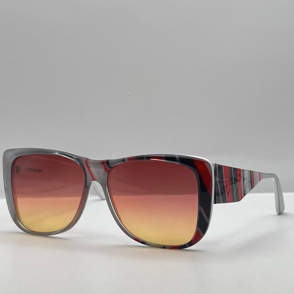 ULTRA CATALINA 4-STRIPED SUNGLASSES VTG 80’s-NEW CUSTOM “Berkos Designs” Lenses - Picture 5 of 17